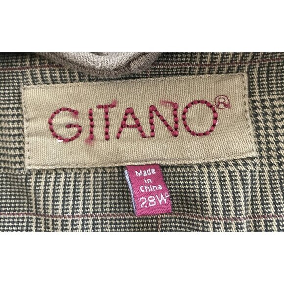 Gitano Brown Jacket with Hoodie Button-Up Coat Size 28W - Picture 3 of 5